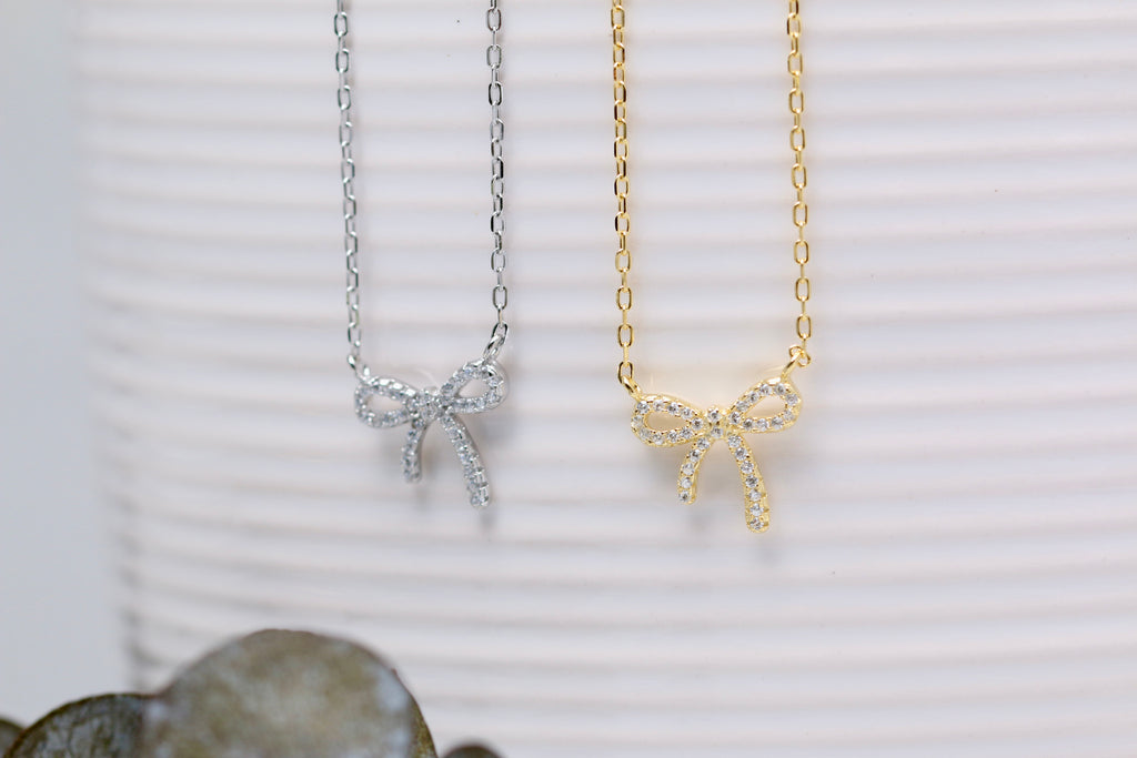 CZ Bow Necklace