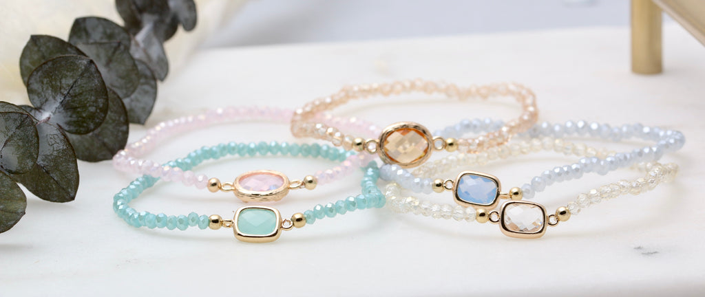 Elastic Crystal Bracelets