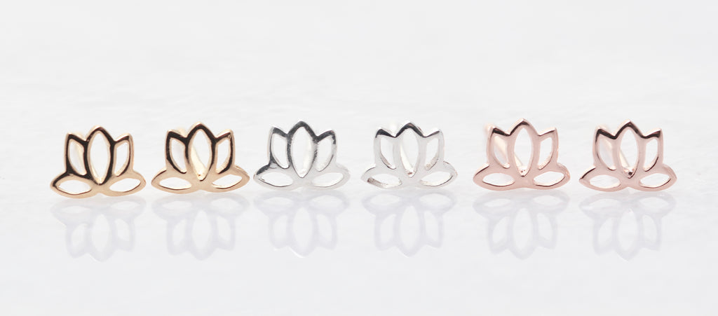 Petite Lotus Flower Studs